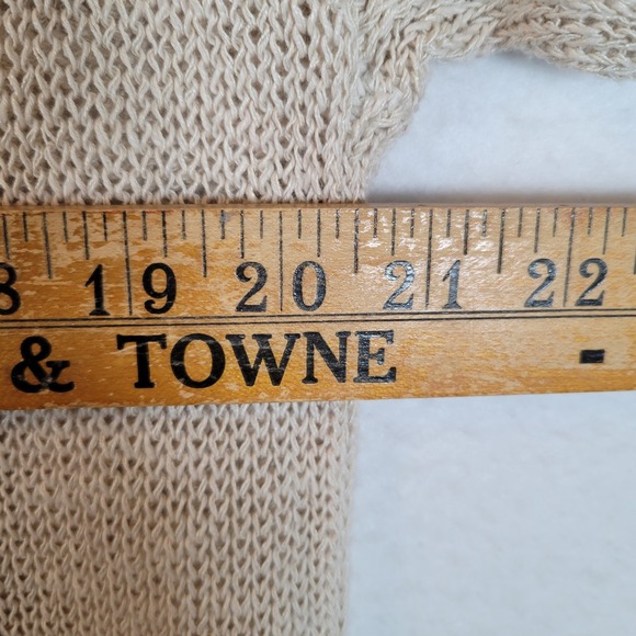 Sparrow Womens Linen Open Knit Pullover Sweater Size Medium Beige Beachy Boho - Picture 6 of 8